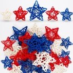 18pcs Red, White, Blue Star Decor for July 4th