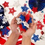 18pcs Red, White, Blue Star Decor for July 4th