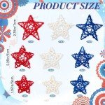 18pcs Red, White, Blue Star Decor for July 4th