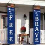 American Flag July 4th Hanging Porch Banner