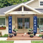 American Flag July 4th Hanging Porch Banner