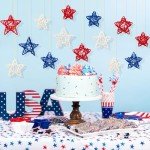 18pcs Red, White, Blue Star Decor for July 4th
