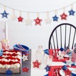 18pcs Red, White, Blue Star Decor for July 4th