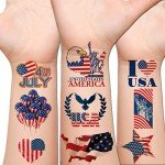 4th of July American Flag Temporary Tattoos – 20 Sheets