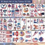 4th of July American Flag Temporary Tattoos – 20 Sheets