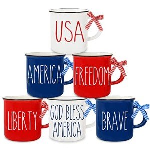Mini Patriotic Coffee Mugs - 6 Pack Set