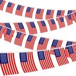 USA Flag Banner - 100 Mini Flags for Events