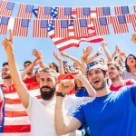 USA Flag Banner - 100 Mini Flags for Events