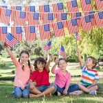 USA Flag Banner - 100 Mini Flags for Events
