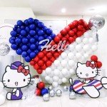 100 Pack Red, White & Blue Balloons for Celebrations
