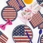 168-Piece 4th of July Party Tableware Set