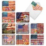 20 American Flag Blank Cards for All Occasions