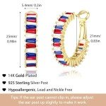American Flag Hoop Earrings - 14K Gold Plated