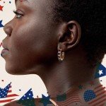 American Flag Hoop Earrings - 14K Gold Plated