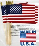 12-Pack 12x18 Inch Made in USA Stick Flags