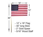 12-Pack 12x18 Inch Made in USA Stick Flags