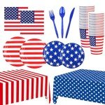 170 PCS American Flag Party Supplies Set