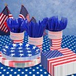 170 PCS American Flag Party Supplies Set