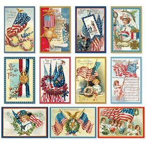 Vintage Patriotic Greeting Cards - 33 Pack Set