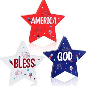 4th of July Wooden Star Decoration Set