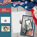 Vintage Patriotic Greeting Cards - 33 Pack Set