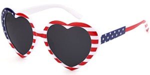 Heart Shaped American Flag Sunglasses for All