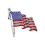 Rhinestone USA Flag Brooch for Patriotic Fashion