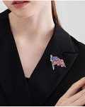 Rhinestone USA Flag Brooch for Patriotic Fashion