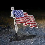 Rhinestone USA Flag Brooch for Patriotic Fashion