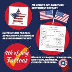 240 Pcs Independence Day Temporary Tattoos for Kids