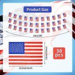 38-Piece Mini American Flag Pennant Banner