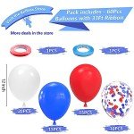 Red, White, and Blue 60 Pcs Balloon Set