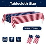 2 Pack Patriotic Disposable Tablecloths for Events