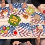 American Flag Oval Paper Plates for Celebrations