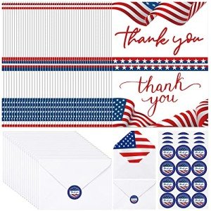 600 Patriotic Thank You Cards with Envelopes