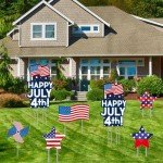 Patriotic 4th of July Outdoor Yard Signs Set