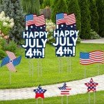 Patriotic 4th of July Outdoor Yard Signs Set