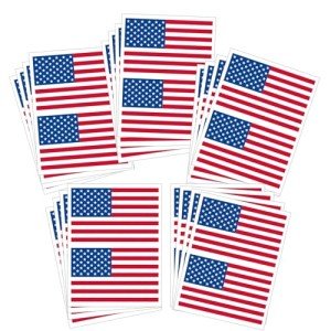 20 Sheet American Flag Temporary Tattoos for All