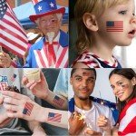 20 Sheet American Flag Temporary Tattoos for All