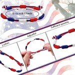 Red, White, and Blue Patriotic Friendship Bracelets - 4 Pack