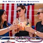 Red, White, and Blue Patriotic Friendship Bracelets - 4 Pack