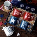 6 Pcs Mini Patriotic Coffee Mugs Set