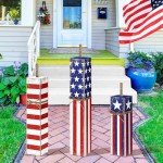 3 Pcs 4th of July Wooden Porch Signs