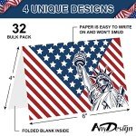 32 Pack Patriotic Thank You Cards with Envelopes