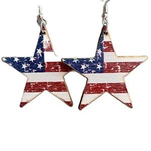 Vintage American Flag Dangle Earrings for Independence Day