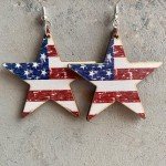 Vintage American Flag Dangle Earrings for Independence Day