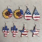 Vintage American Flag Dangle Earrings for Independence Day