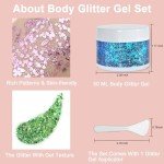 Red, White, and Blue Body Glitter Gel 50ML
