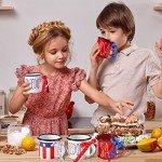 3Pcs Red White Blue Mini Coffee Mugs