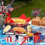 3Pcs Red White Blue Mini Coffee Mugs